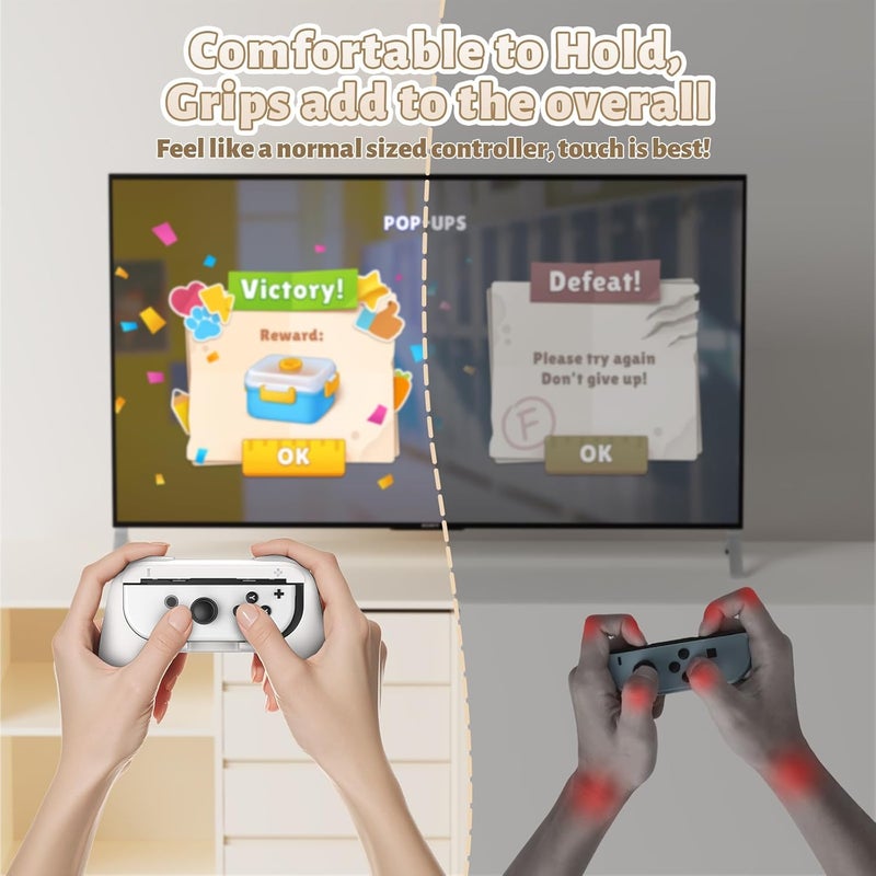 FASTSNAIL Grips Compatible with Nintendo Switch Joy-Con&Switch OLED Model, Wear-resistant Handle Kit Gamepad Replacement for Nintendo Switch Joy Cons &Switch OLED Model for Controller - Image 2
